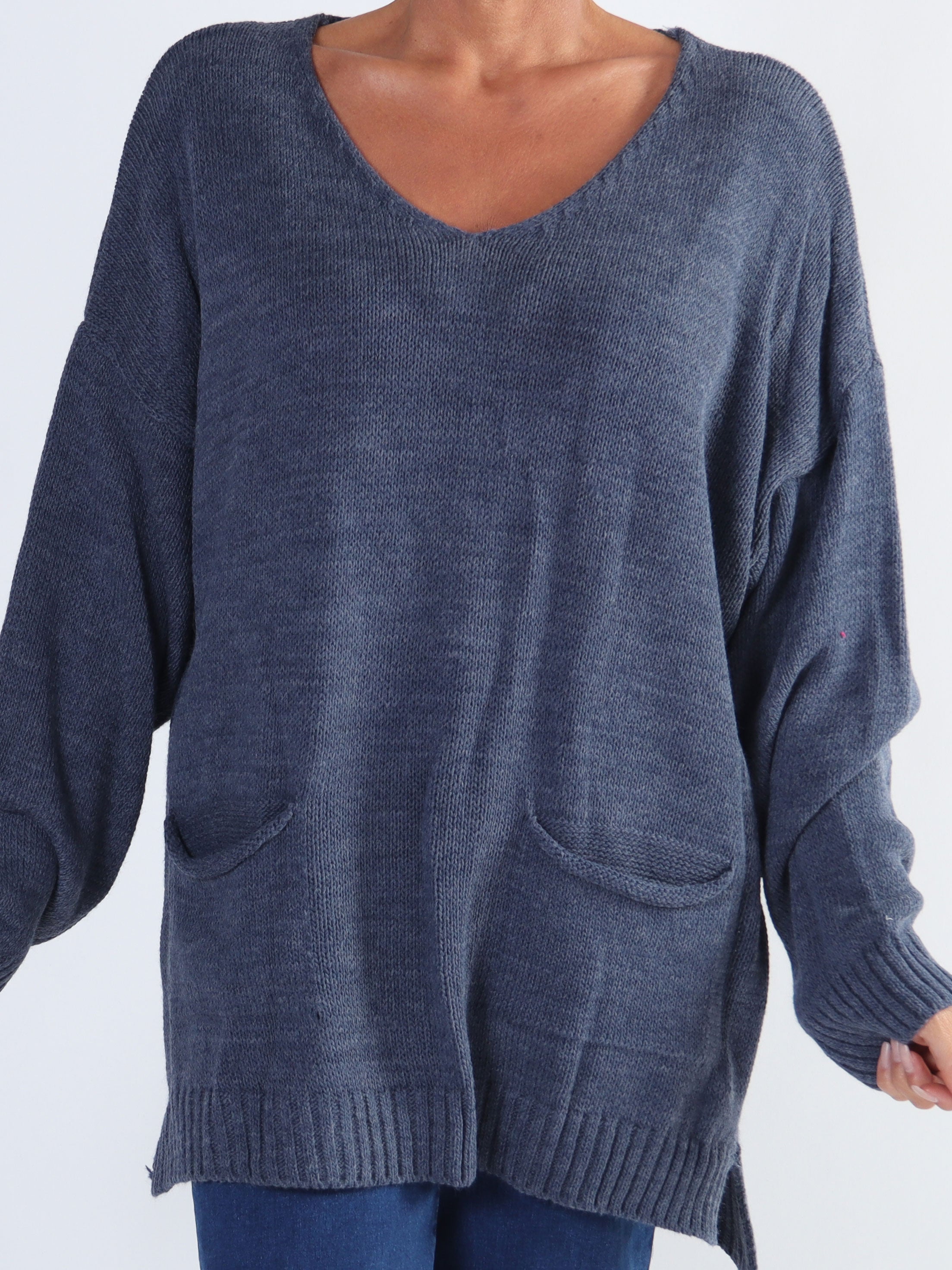 Shaima - Simpel plus size strik med lommer